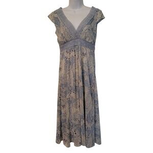Dressbarn Paisley V Neck Lace Empire Dress 4 Fairie Coquette‎ Romance Whimsy